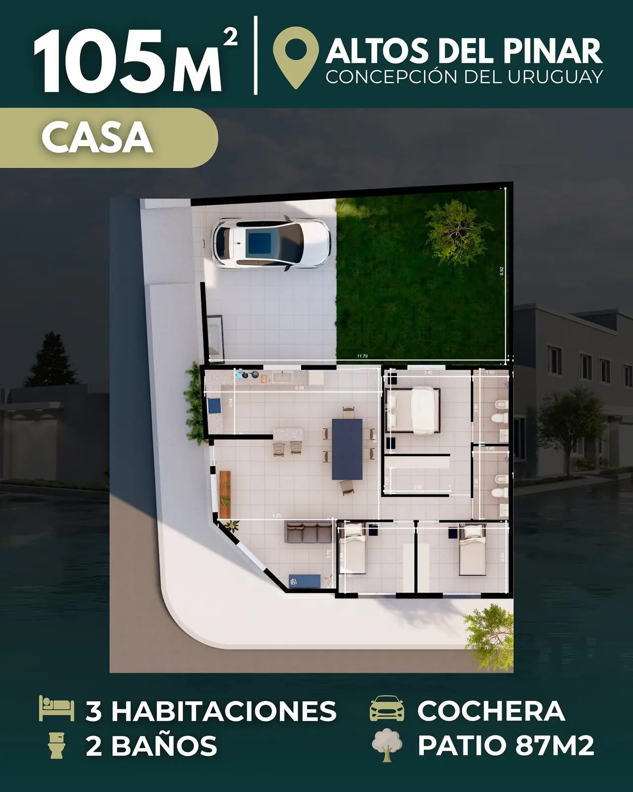 Casa de 3 dormitorios en preventa en Concepción del Uruguay — foto 2