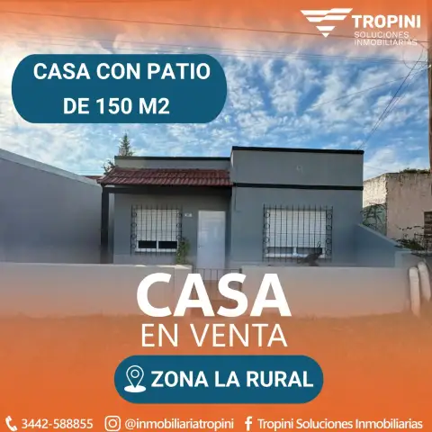 Casa de 2 dormitorios en venta en Concepción del Uruguay
