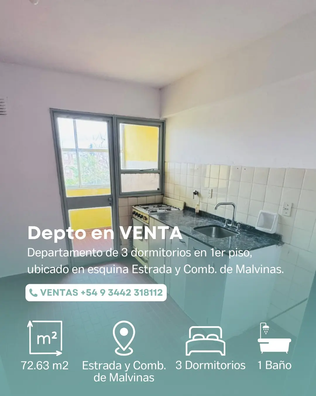 Departamento de 3 dormitorios en venta en Concepción del Uruguay — foto 2