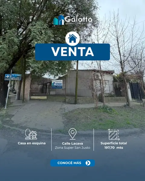 Casa de 2 dormitorios en venta en San Justo