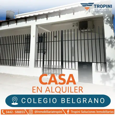 Casa de 2 dormitorios en alquiler en Concepción del Uruguay